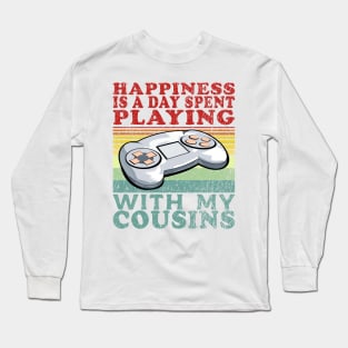 Playing Video Games With My Cousins Hobby Red Blue Text Long Sleeve T-Shirt